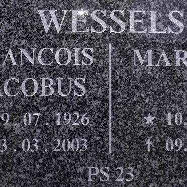 WESSELS Francois Jacobus 1926-2003 &amp; Marincy 1933-2022