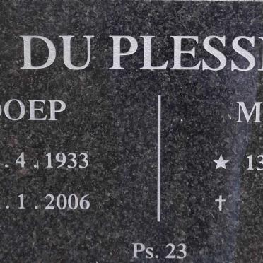 PLESSIS Doep, du 1933-2006 &amp; Miems 1934-