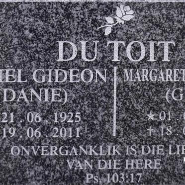 TOIT Daniel Gideon, du 1925-2011 &amp; Margaretha Catharina 1930-2013