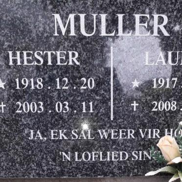 MULLER Hester 1918-2003 :: MULLER Laurie 1917-2008