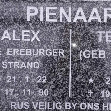 PIENAAR Alex 1922-1990 &amp; Tertia CILLIERS 1924-2009