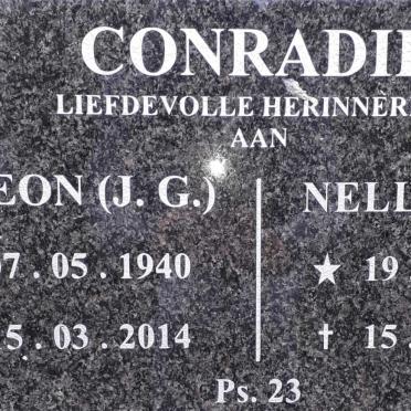 CONRADIE J.G. 1940-2014 &amp; J.P. 1939-2020