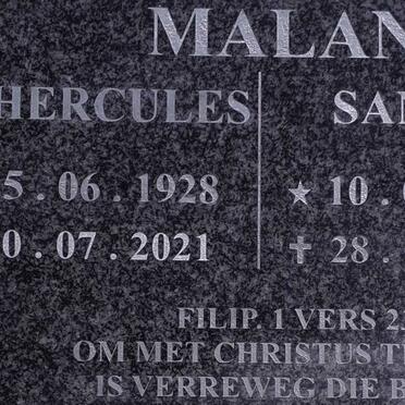 MALAN Hercules 1928-2021 &amp; Sannie 1927-2020