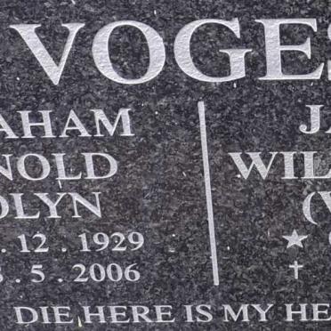 VOGES Abraham Rynold Colyn 1929-2006 &amp; Jacobs Wilhelmina 1930-2018