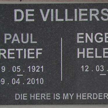 VILLIERS Paul Retief, de 1921-2010 &amp; Engela Helena 1929-