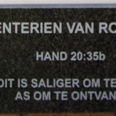 ROOYEN Venterien, van