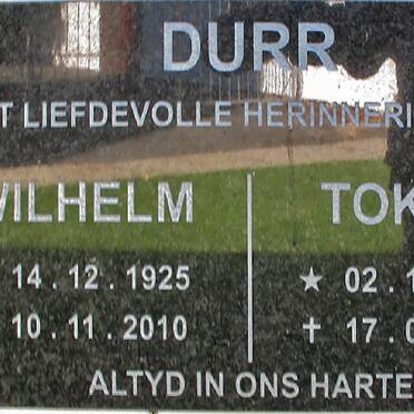 DURR Wilhelm 1925-2010 &amp; Tokkie 1926-2010