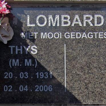 LOMBARD M.M. 1931-2006