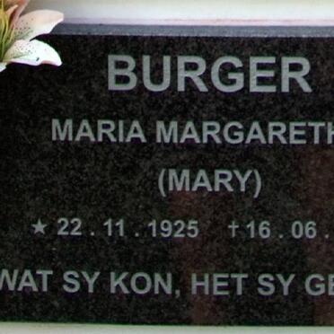 BURGER Maria Margaretha 1925-2003