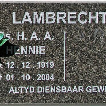 LAMBRECHTS H.A.A. 1919-2004