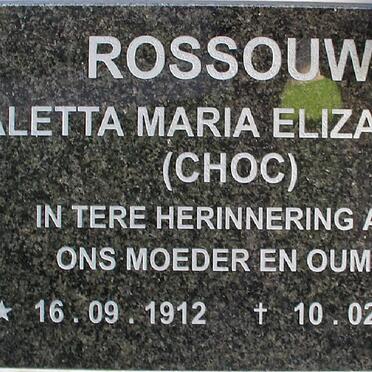 ROSSOUW Aletta Maria Elizabeth nee CHOC 1912-2005