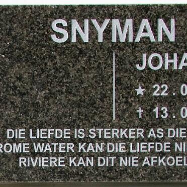 SNYMAN Johanna 1927-2006