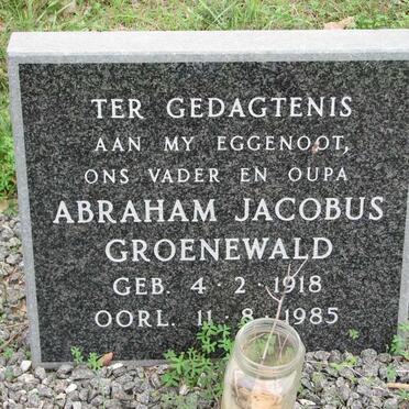 GROENEWALD Abraham Jacobus 1918-1985