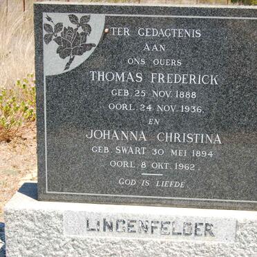 LINGERFELDER Thomas Frederick 1888-1936 &amp; Johanna Christina SWART 1894-1962
