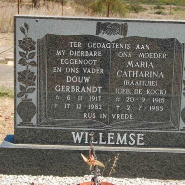 WILLEMSE Douw Gerbrandt 1917-1982 &amp; Maria Catharina DE KOCK 1915-1985