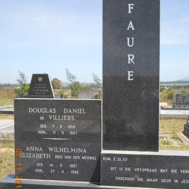 FAURE Douglas Daniel de Villiers 1908-1987 &amp; Anna Wilhelmina Elizabeth VAN DER MERWE 1907-1996