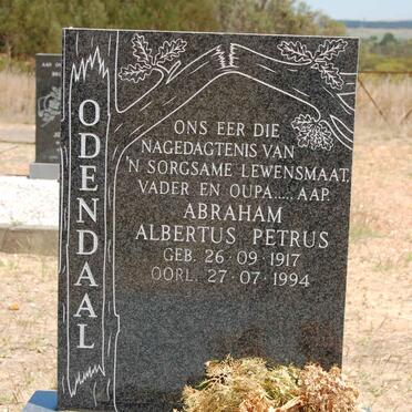ODENDAAL Abraham Albertus Petrus 1917-1994