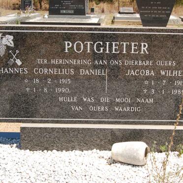 POTGIETER Johannes Cornelius Daniel 1915-1990 &amp; Jacoba Wilhelmina 1919-1989