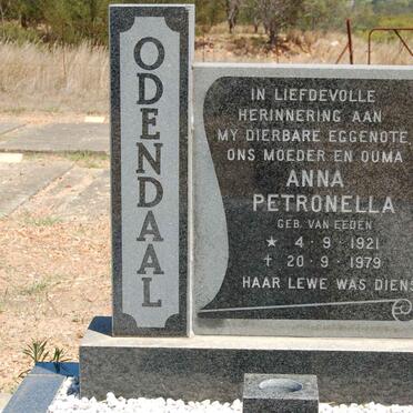 ODENDAAL Anna Petronella nee VAN EEDEN 1921-1979