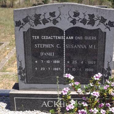 ACKHURST Stephen C. 1891-1967 &amp; Susanna M.L 1907-1990