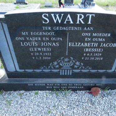 SWART Louis Jonas 1922-2000 &amp; Elizabeth Jacoba 1929-2018