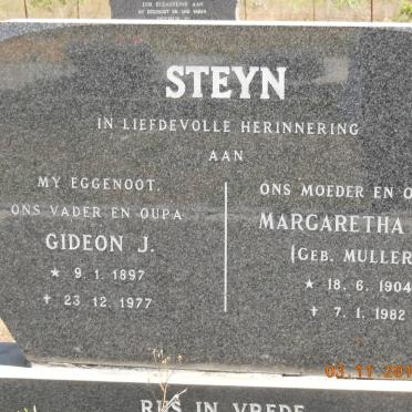 STEYN Gideon J. 1897-1977 &amp; Margaretha E. MULLER 1904-1982