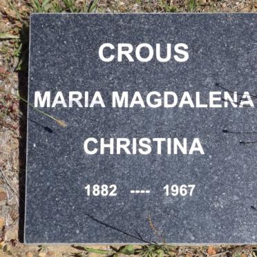 CROUS Maria Magdalena Christina 1882-1967