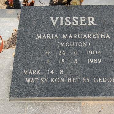 VISSER Maria Margaretha nee MOUTON 1904-1989