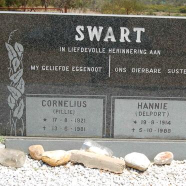 SWART Cornelius 1921-1981 &amp; Hannie DELPORT 1914-1988