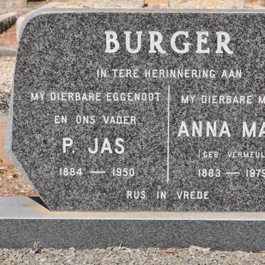BURGER P. Jas 1884-1950 &amp; Anna Maria VERMEULEN 1883-1979