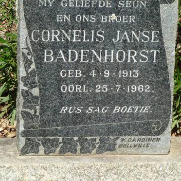 BADENHORST Cornelis Janse 1913-1962