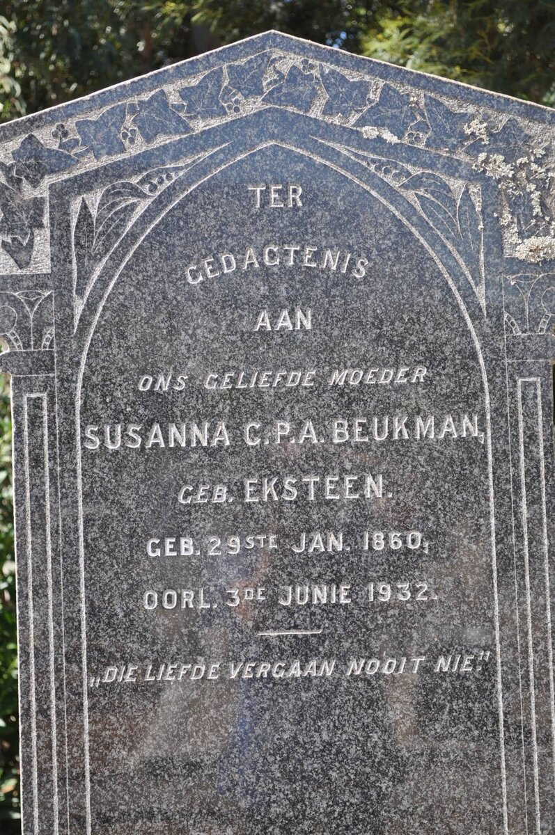 BEUKMAN Johanna C.P.A. nee EKSTEEN 1860-1932