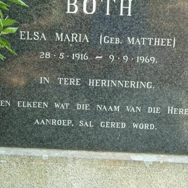 BOTH Elsa Maria nee MATTHEE 1916-1969