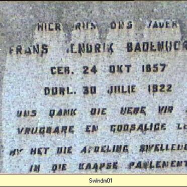 BADENHORST Frans Hendrik 1857-1922