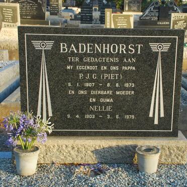 BADENHORST P.J.G. 1907-1973 &amp; Nellie 1903-1979