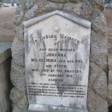 BYL Johanna Wilhelmina, van der nee STEYN -1910 
