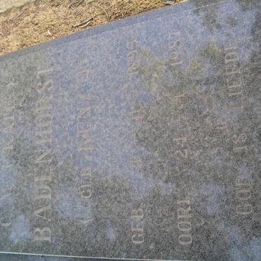 BADENHORST C.M. nee KUNZ 1895-1987
