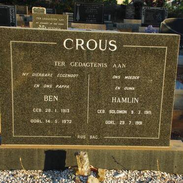 CROUS Ben 1913-1972 &amp; Hamlin SOLOMON 1919-1991