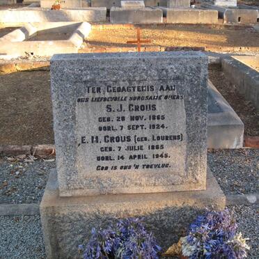 CROUS S.J. 1865-1924 &amp; E.M. LOURENS 1865-1945