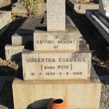 CHADWICK Hubertha nee REID 1896-1965