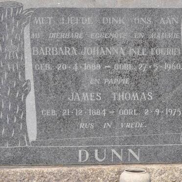 DUNN James Thomas 1884-1975 &amp; Barbara Johanna FOURIE 1888-1960