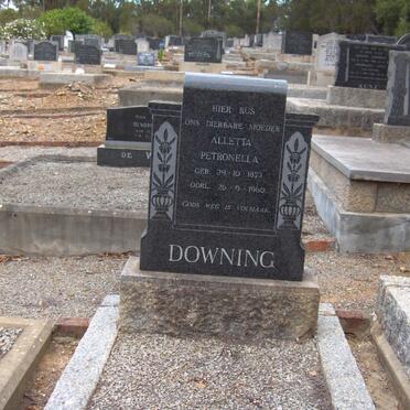 DOWNING Alletta Petronella 1873-1960
