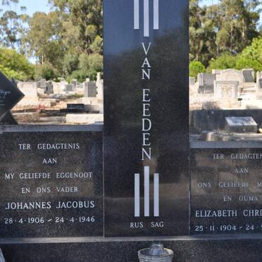 EEDEN Johannes Jacobus, van 1906-1946 &amp; Elizabeth Christina 1904-1984