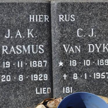 ERASMUS J.A.K. 1887-1929 :: VAN DYK C.J. 1898-1957