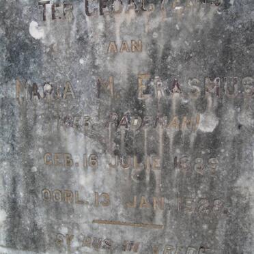 ERASMUS Maria M. nee RADEMAN 1889-1928