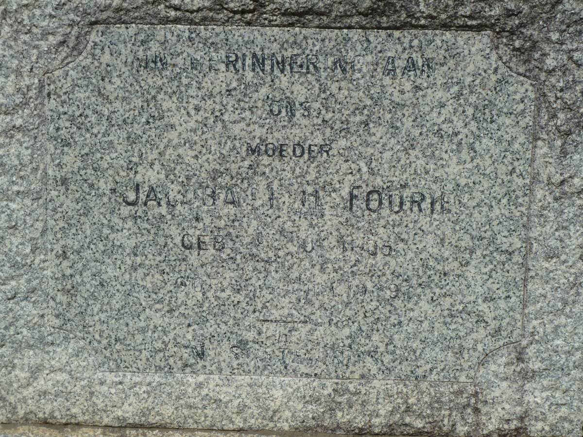 FOURIE Jacoba I.H. 1905-19?9