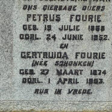 FOURIE Petrus 1868-1952 &amp; Gertruida SCHONKEN 1874-1953