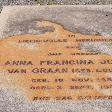 GRAAN Anna Francina Judith, van nee LOURENS 1884-1939