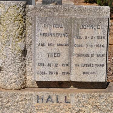 HALL John C. 1920-1944 :: HALL Theo 1930-1956