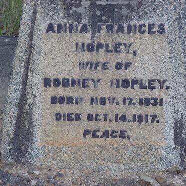 HOPLEY Anna Francis 1831-1917